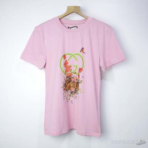 Gucci X Tiger Interlocking Premium T-Shirt Soft Pink